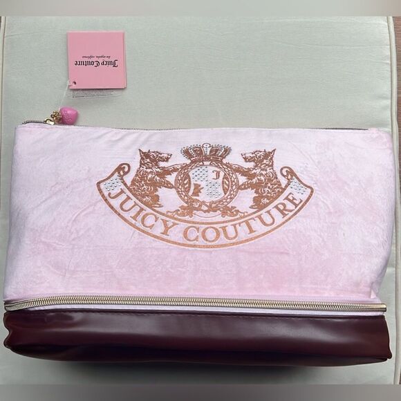 Juicy Couture Large Cosmetic Bag in Pink & Brown Scottie Dog - Picture 8 of 16